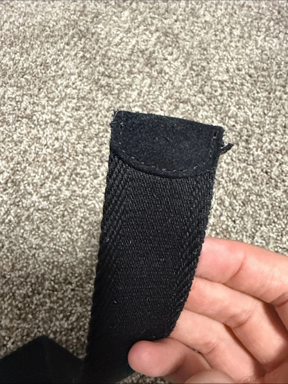 PAIGE Black Fabric Double D-Ring Belt